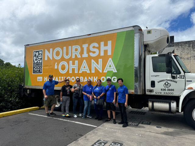 volunteers at foodbank